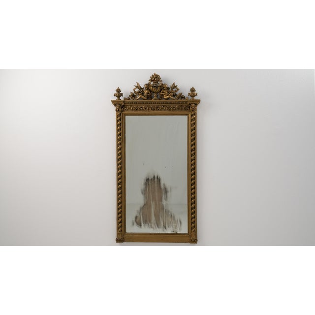 French 19th Century French Napoleon III Style Glitwood Wooden Wall Mirror France 19th Century For Sale - Image 3 of 10