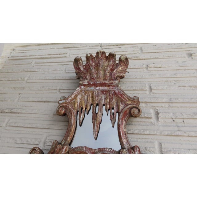 19th Century Carved and Gilt Italian Mirror With Shelf For Sale - Image 9 of 11