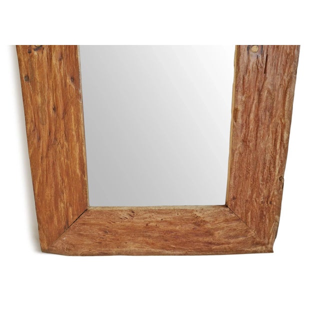 Rustic Reclaimed Wood Mirror For Sale - Image 4 of 5