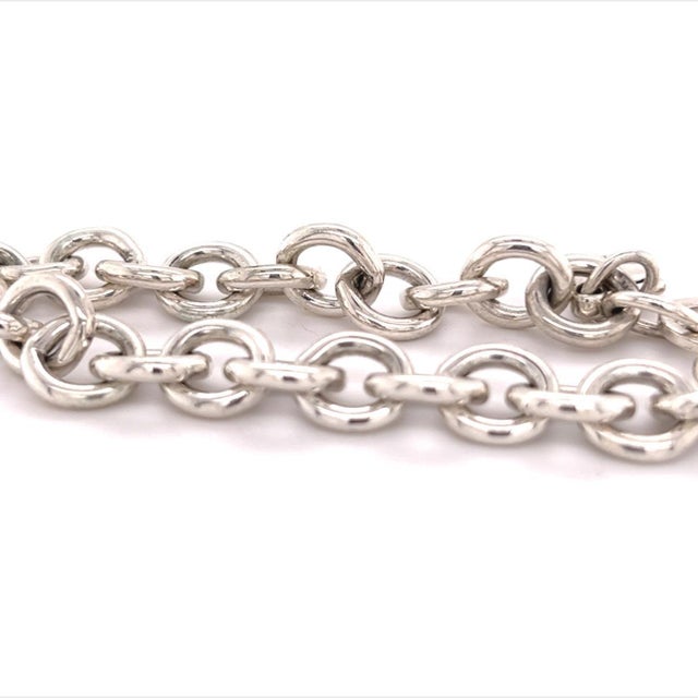 Metal 1990s Tiffany & Co Estate Heart Charm Bracelet Sterling Silver 7.5" 36 Grams For Sale - Image 7 of 7