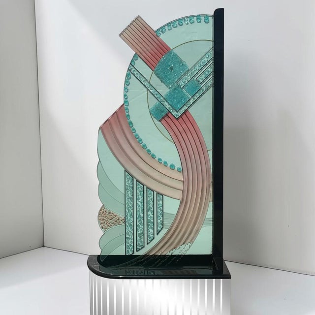 Metal 1990s Giz Studio Massive Art Deco Glass Floor Sculpture For Sale - Image 7 of 13