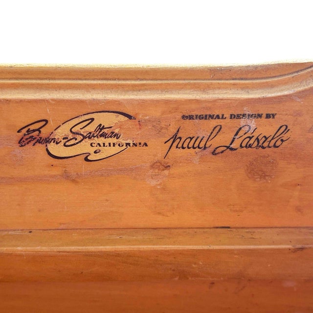 1950s Blonde Birch Buffet W/ China Cabinet by Paul Laszlo for Brown Saltman For Sale - Image 4 of 8
