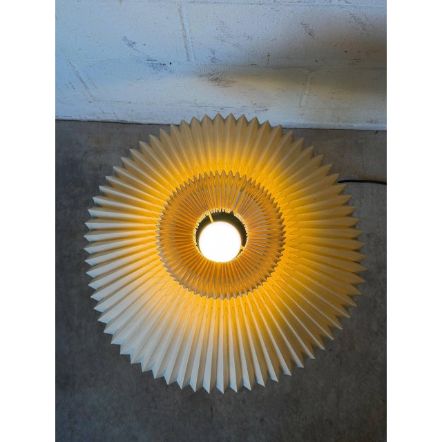 1960s 1960s Mid-Century Modern Green Glass Table Lamp With Le Klint Shade Danish For Sale - Image 5 of 9