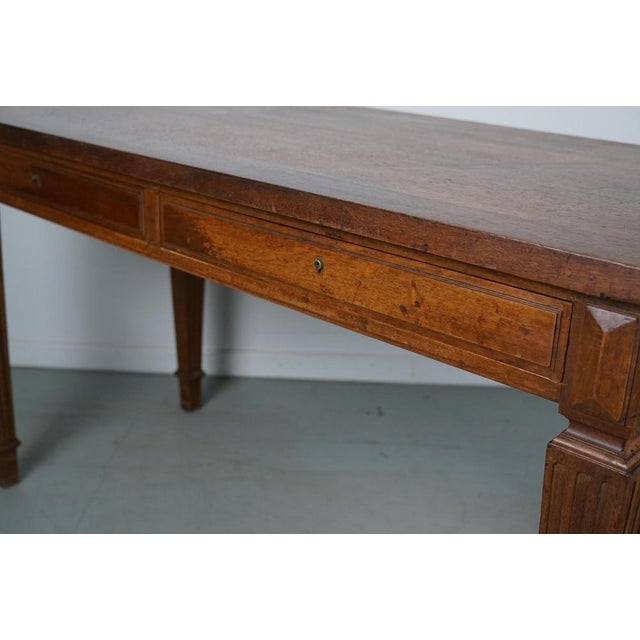 Louis XVI French Walnut Writing Desk, 1920s For Sale - Image 4 of 16