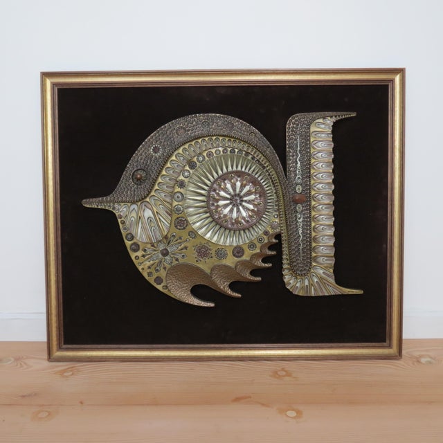 Brutalist Cold Cast Metal Wall Hanging Fish Sculpture by Giovanni Schoemann, 1970 For Sale - Image 4 of 13