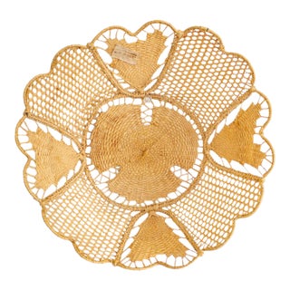 Vintage Hand Woven Italian Tenerife Bread Basket Made in Italy For Sale