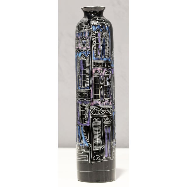 Mid-Century Modern Marcello Fantoni for Raymor Glazed Ceramic Vase, Signed For Sale - Image 3 of 8