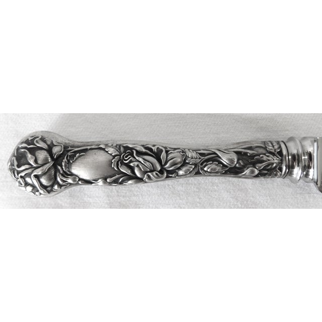 Alvin Bridal Rose Sterling Silver Wedding Cake Knife Stainless Blade For Sale - Image 4 of 9