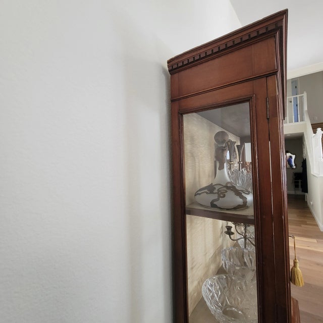 Gorgeous "1890/1900 Late Victorian Mahogany Display Cabinet with green, orange, yellow colour inlay" Boxwood Purchased at...
