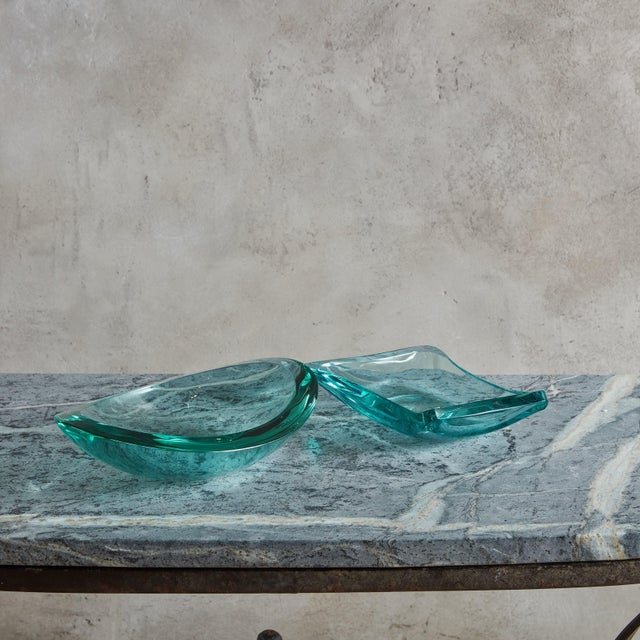 Oval Handblown Glass Bowl by Erwin Walter Burger for Fontana Arte, Italy 1950s For Sale - Image 11 of 18