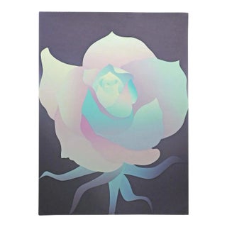 Trager "Morning Glow" Signed and Numbered Serigraph Rose Floral Art Artwork For Sale