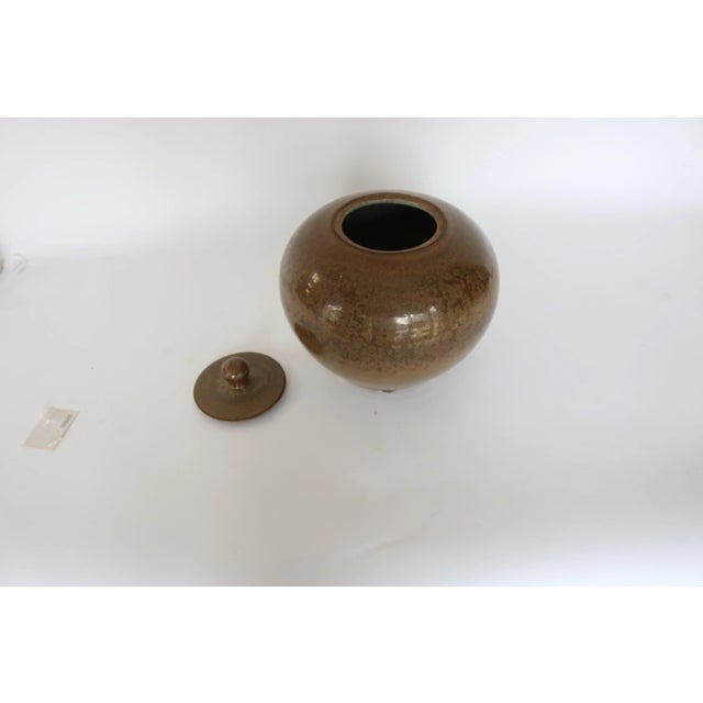 Asian Antique 1900s Glazed Ceramic Jar For Sale - Image 3 of 6