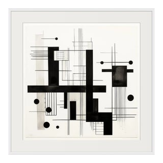20' X 20' Framed Black and White Abstract Minimalist Limited Edition Print For Sale