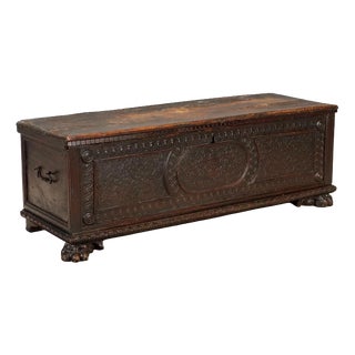 Antique Italian Walnut Chest, 1700s For Sale