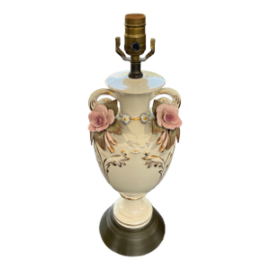 Vintage Mid Century Capodimonte Style Floral Lamp