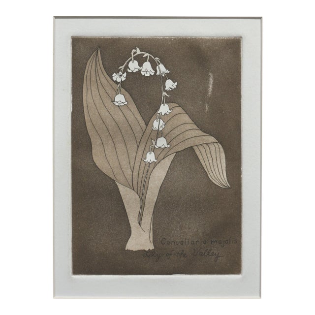 "Lily of the Valley" - Botanical Still-Life Lithograph by Patricia Pearce For Sale