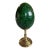Large 18” Maitland-Smith Malachite Egg on Brass Pedestal Stand For Sale