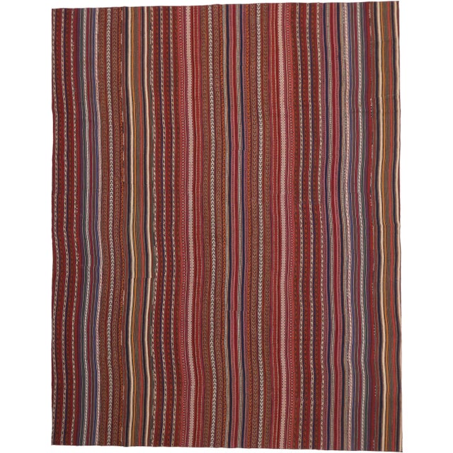 Vintage Turkish Striped Kilim Rug - 12'02 X 15'05 For Sale In Dallas - Image 6 of 6
