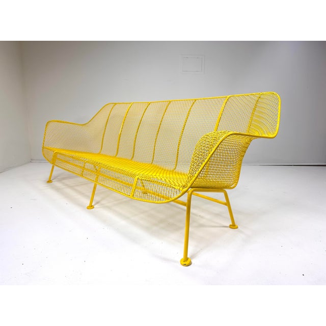 Metal 1950s Yellow "Sculptura" Collection Settee by Russell Woodard For Sale - Image 7 of 8