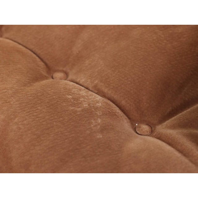 Pair of Mid 20th Century Full Grain Suede Leather Rolling Club Chairs For Sale - Image 9 of 13