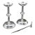 Pair of Vintage Candlesticks, English, Silver Plate, Snuffer Tool, Mid Century For Sale