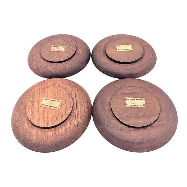 1950s 1950s Jens H Quistgaard Wenge Wood Coasters, Set of 4 For Sale - Image 5 of 12