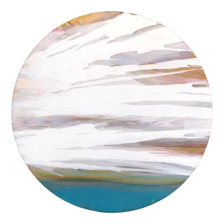 Windswept - Original Serene Abstract Skyscape Acrylic and Gold Leaf Painting For Sale