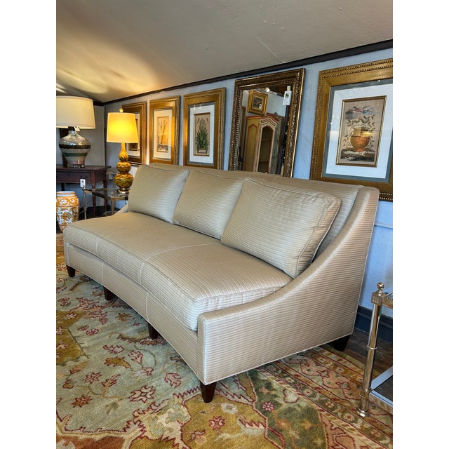 Timeless and sophisticated sofa by Barbara Barry having a sleek silhouette, one seat cushion and 3 back cushions. HT...