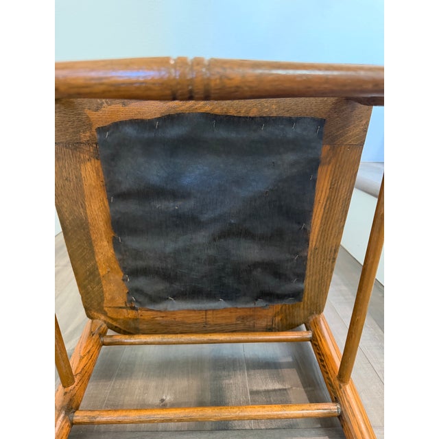 Wood Antique Oak Pressed-Back Chair For Sale - Image 7 of 8