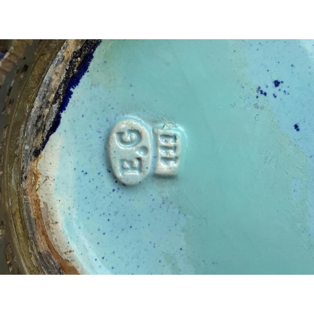 Large Bronze-Mounted Jardiniere with Glass Portrait Medallion by Édouard Gilles For Sale - Image 16 of 17