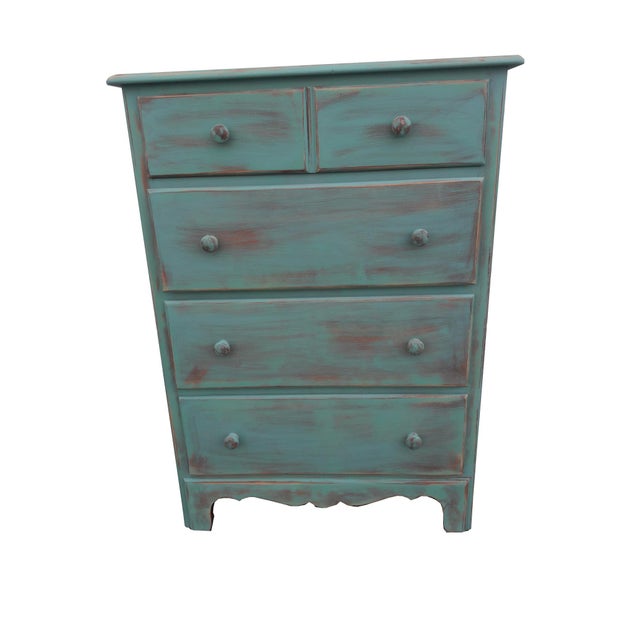 Coastal Cottage Maple Bedroom Set Vintage Maple Shabby Blue/Aqua 3