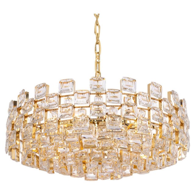 Large Gilt Brass Crystal Chandelier by Sciolari for Palwa, Germany, 1970s For Sale - Image 18 of 18