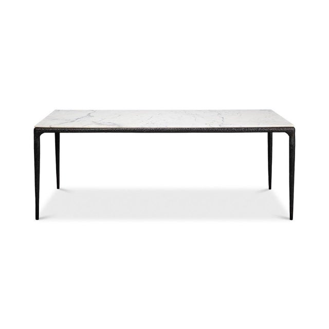 Modern Iron and Marble Dining Table For Sale - Image 4 of 12