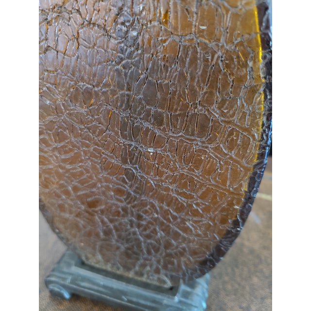 Antique Art Deco Crackle Glass Table Lamp With Mica Shade For Sale In Los Angeles - Image 6 of 18