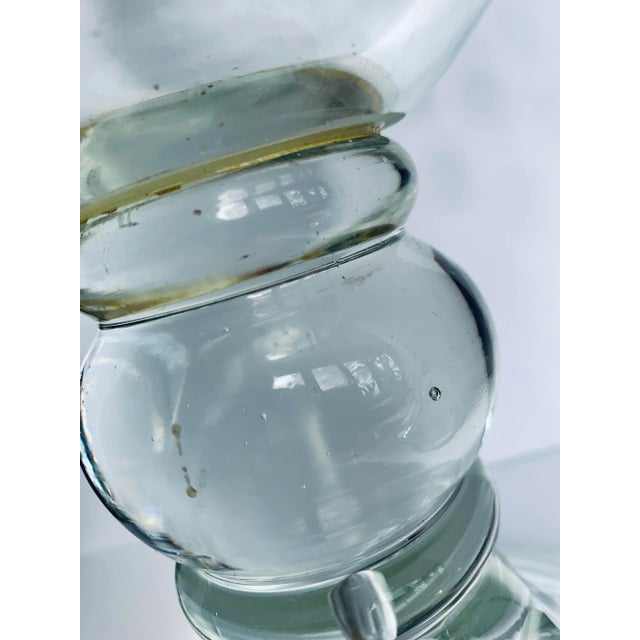 Monumental English Antique Late 19th Century Blown Cut-Glass Apothecary Jar With Faceted Finial Cover For Sale - Image 9 of 13