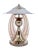 Pink Art Deco FrenchRound Chromed Table Lamp with Rosaline Colored Glass Arches, 1930s For Sale - Image 8 of 8