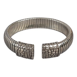 Vintage Tubogas Croco 925 Silver Bracelet by Giovanni Raspini, 2000s For Sale
