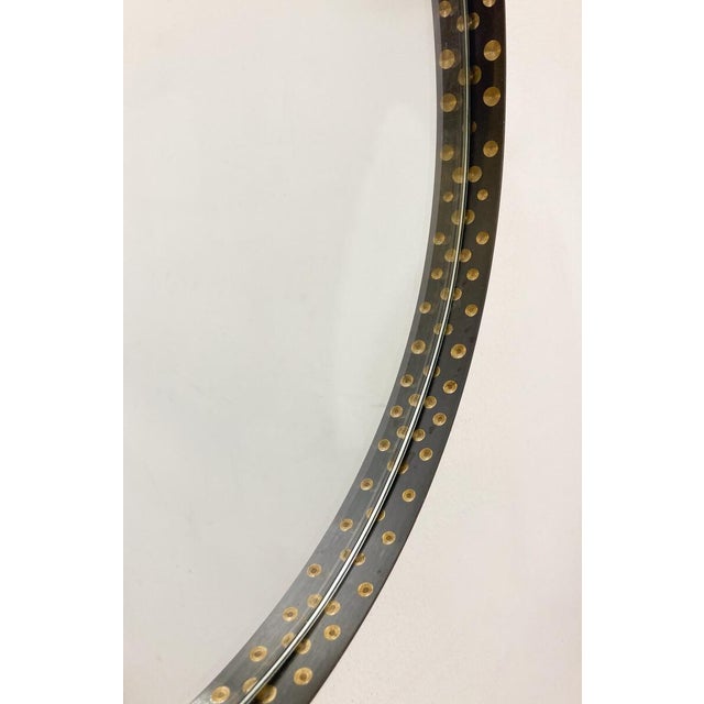 Mid-Century Modern Brass and Steel Drop-Shaped Mirror, 1970s For Sale - Image 6 of 8