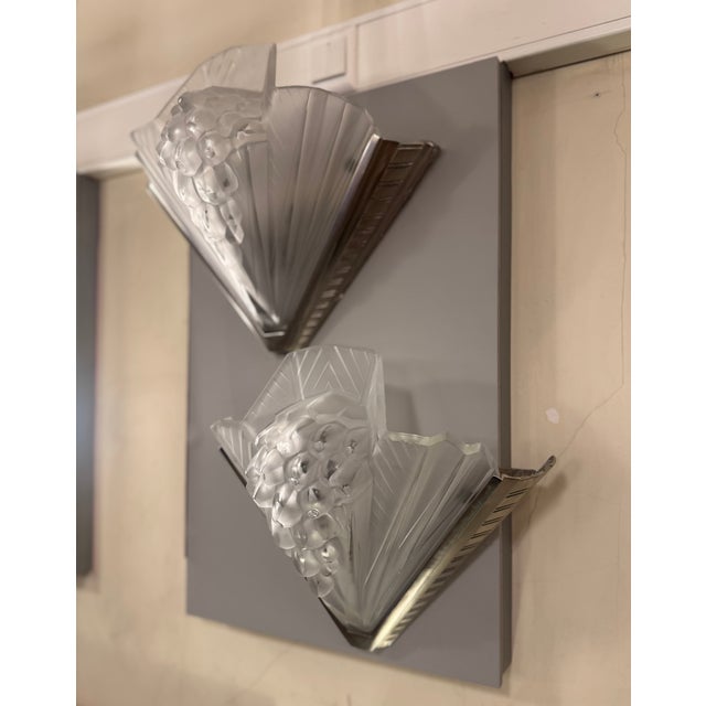 Art Deco Wall Sconces in Nickel-Plated Bronze from Petitot, 1930, Set of 2 For Sale - Image 16 of 18