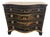 1960s Union National Chinoiserie Serpentine Chest in Black Lacquer With Gilded Decoration and Green Inset Top For Sale