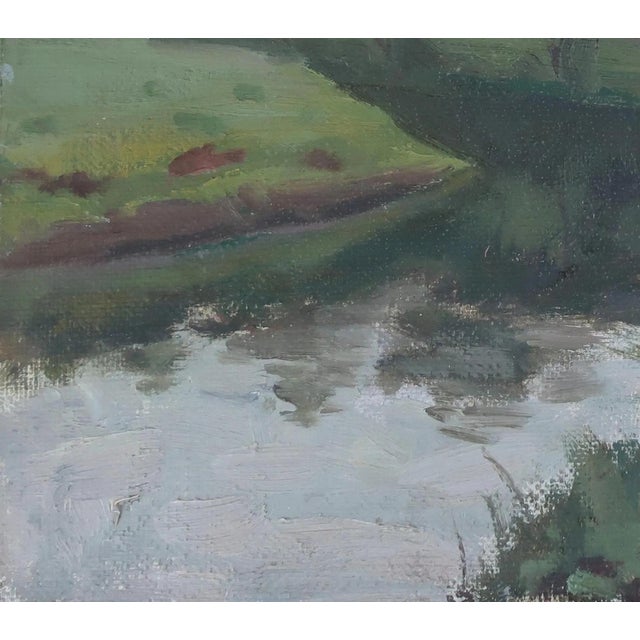1970s Original Impressionism Oil Painting: Ukrainian River Landscape, 1970s For Sale - Image 5 of 6