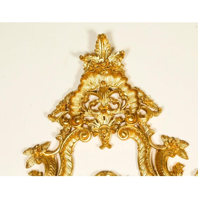 Rococo Vintage Monumental Italian Rococo Giltwood Decorative Mirror For Sale - Image 3 of 8