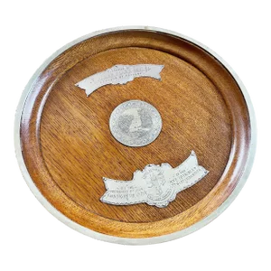 1883 Scottish Silver and Oak Footed Presentation Tray
