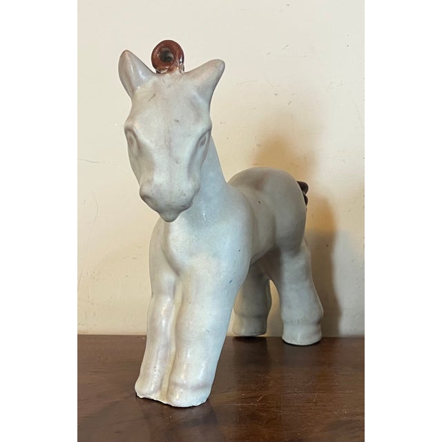 Vicke Lindstrand 1940's Swedish Mid-Century Modern Pottery Horse by Vicke Lindstrand for Uppsala Ekeby - "Häst" For Sale - Image 4 of 15