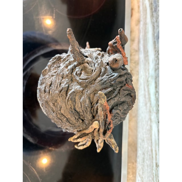 Contemporary Vintage Terra Cotta Painted Ceramic Sculpture of a Dryad,Wood Nymph, or Other Mythological Fantastical Creature For Sale - Image 3 of 4