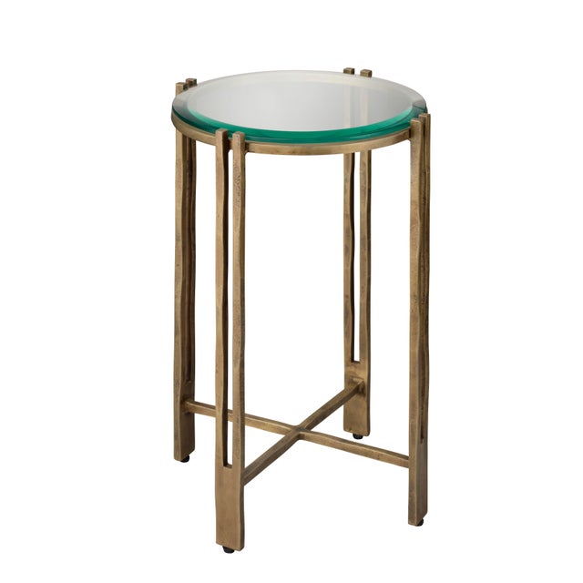 Jamie Young Jamie Young Metrical Iron Side Table, Antique Brass For Sale - Image 4 of 4