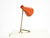 1950s Large Mid-Century Modern Brass Table Lamp with Brick-Red Shade, 1950s For Sale - Image 5 of 18