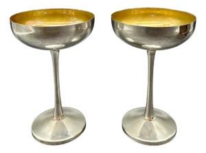 Italian Bowls in Silver-Plated and Gold-Plated, 1960s, Set of 2
