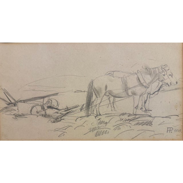 Heinrich Pforr (1880-1970), Plow Horses, 1909, lead/paper, approx. 31.7 x 25 cm. Heinrich Pforr is considered one of the...