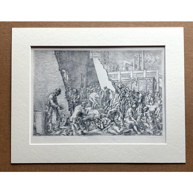 American Vintage 1939 Print in 11x14 Mat, Ready to Frame: Reginald Marsh, "The Jungle" For Sale - Image 3 of 3